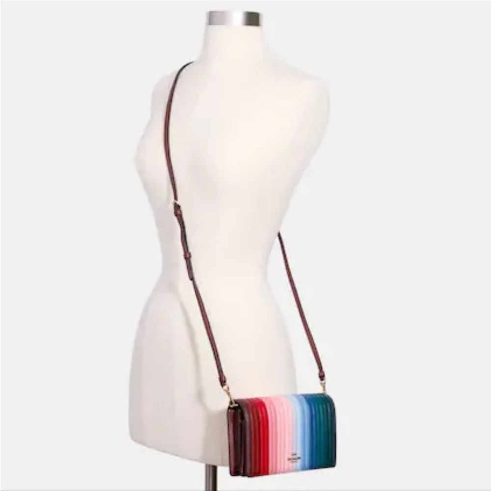 Coach anna fold over crossbody clutch bag rainbow - Picture 5 of 8